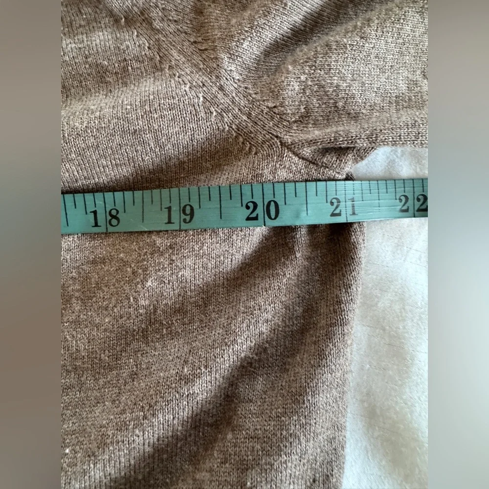 Banana Republic Brown Grandpa Sweater Full Zip Striped Collar Pima Cotton Size M